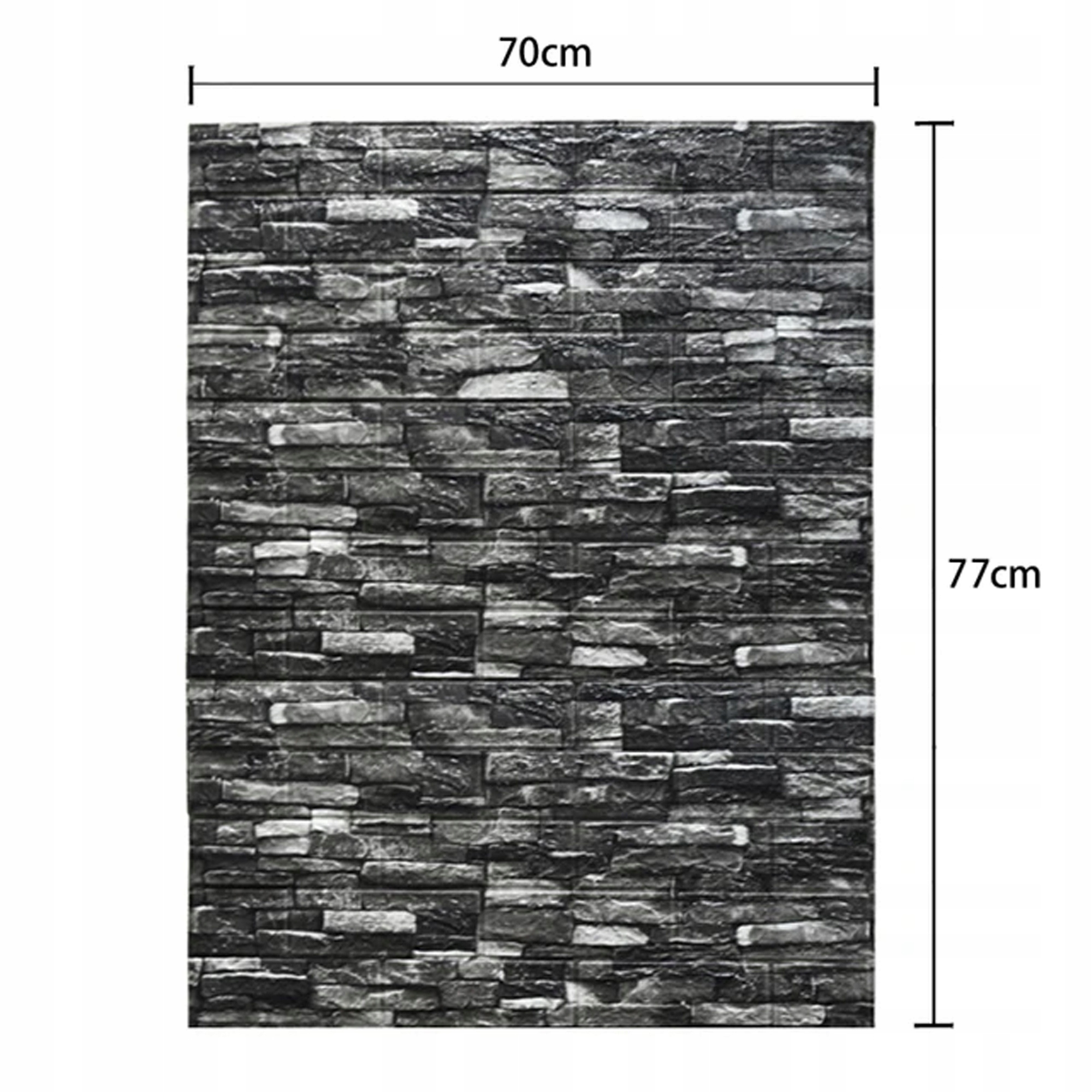 10x PANELE 3D ŚCIENNE SAMOPRZYLEPNE PIANKA XPE CEGŁA CZARNA TAPETA 77x70cm Stan opakowania oryginalne