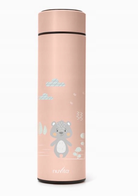 Termos z czujnikiem temperatury, Łososiowy, 500 ml