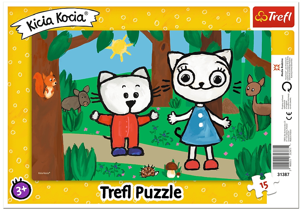 PUZZLE RAMKOWE 15 el KICIA KOCIA W LESIE BAJKA