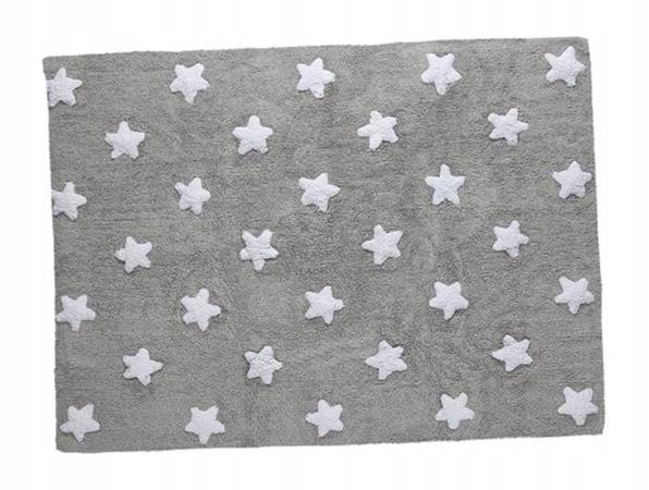Koberec Bavlněný Grey Stars White 120 X 160 CM
