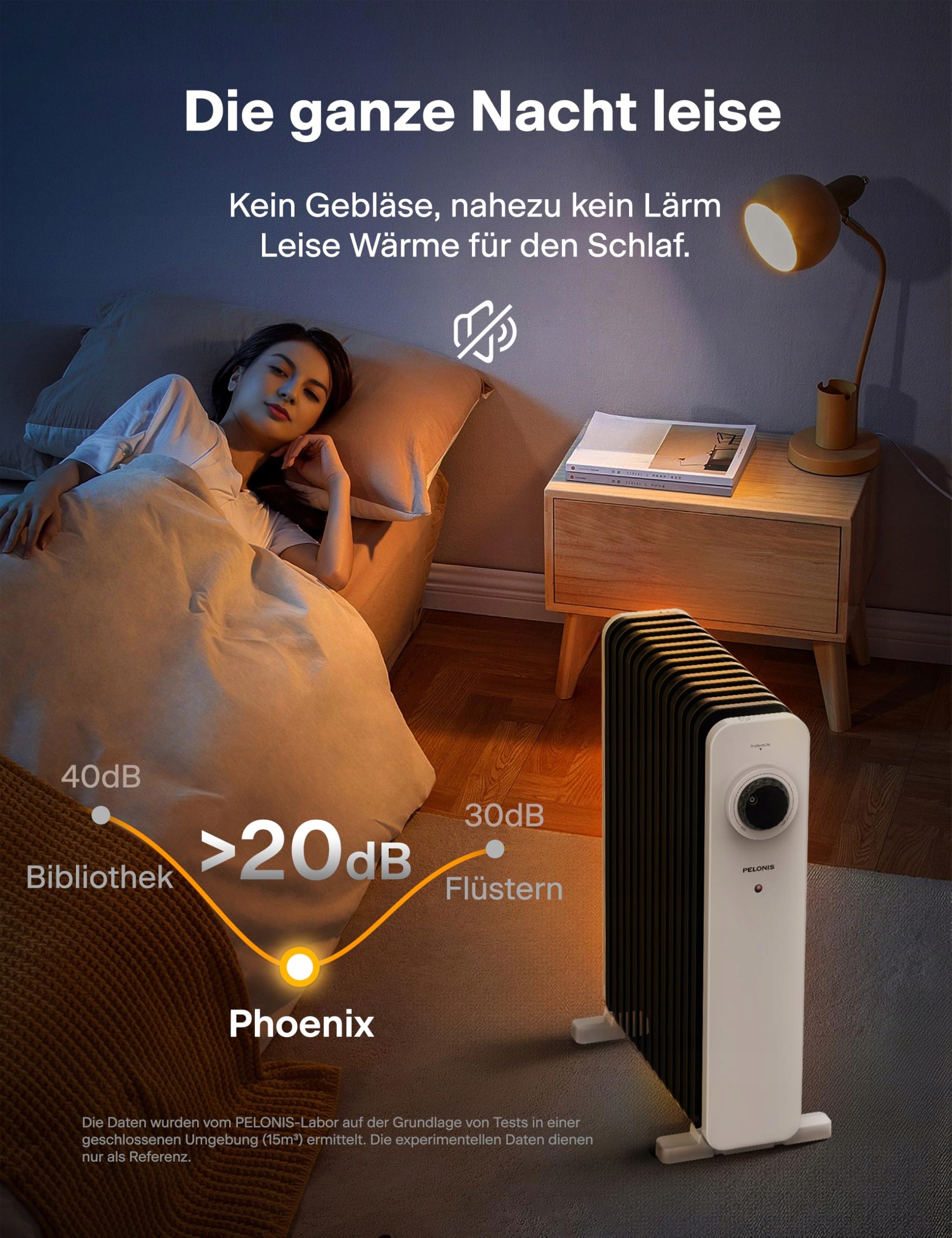 PELONIS Grzejnik Olejowy 2500W, 13 Żeberek, Termostat, 3 Poziomy — miniatura 4