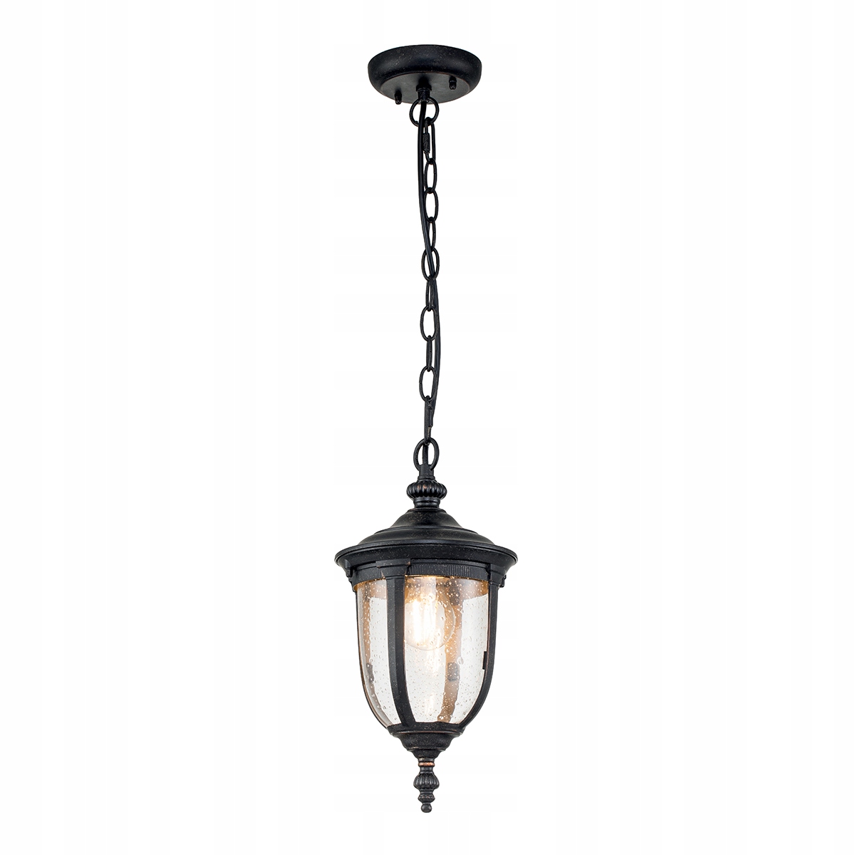 Lampa wisząca zewnętrzna klasyczna latarenka postarzana brązowa Elstead