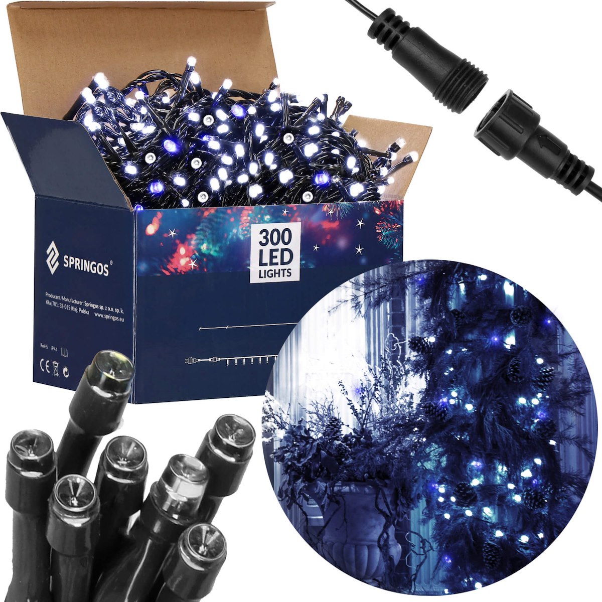 

Lampki Choinkowe 300 Led Zewnętrzne Stałe Flash