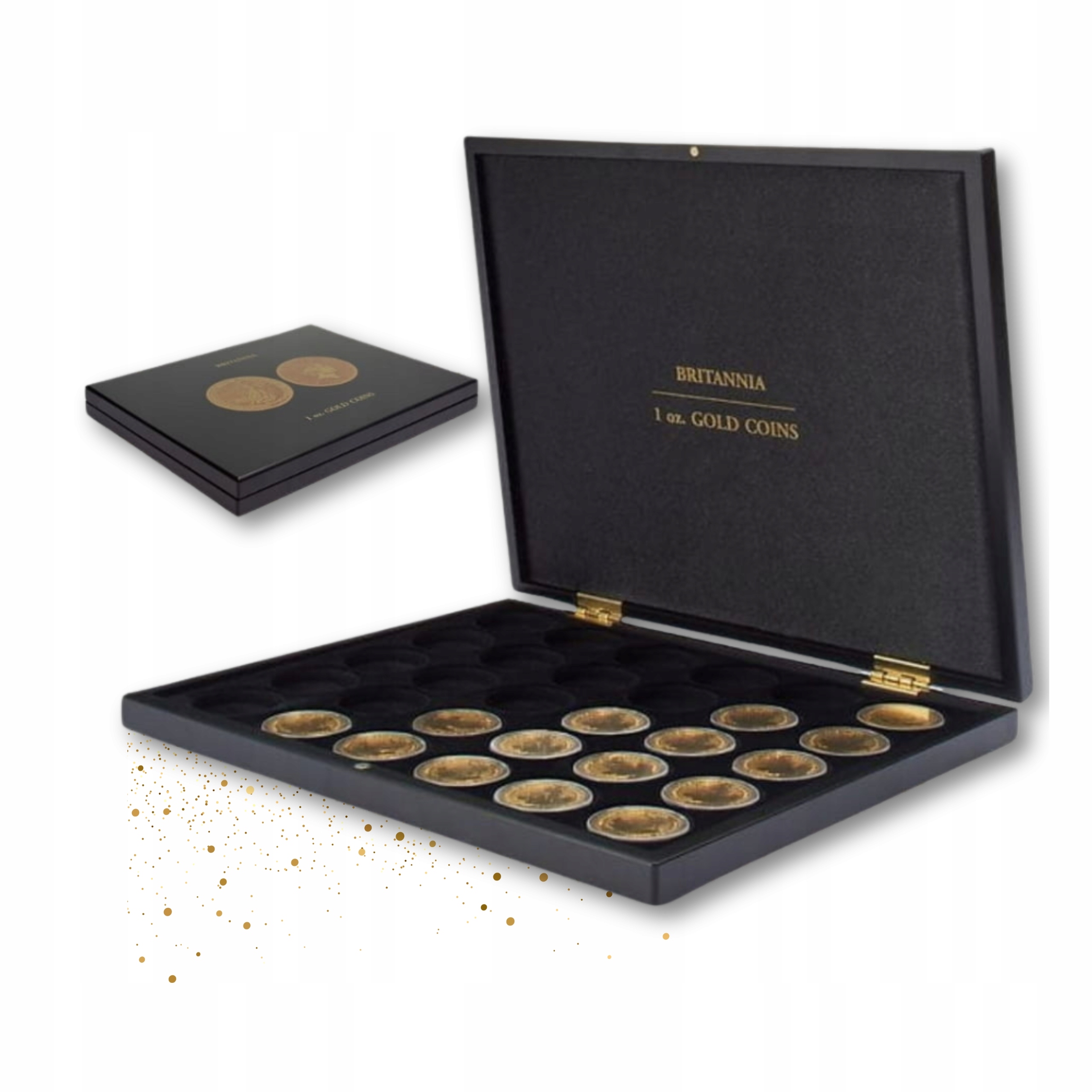 Kazeta na zlaté mince Britannia Leuchtturm 30 mincí v kapslu