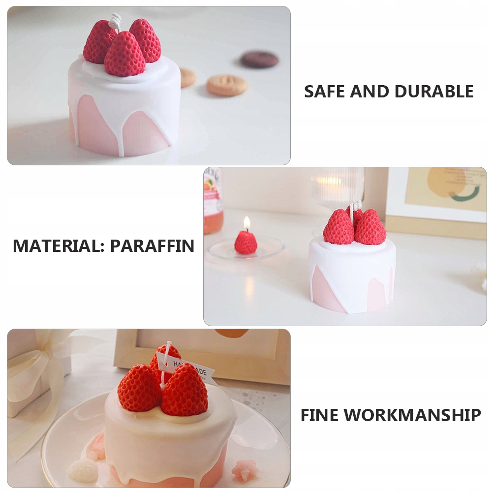 ŚWIECE KREMOWE DEKORACYJNE TRUSKAWKOWE Liczba elementów w zestawie 0 szt.