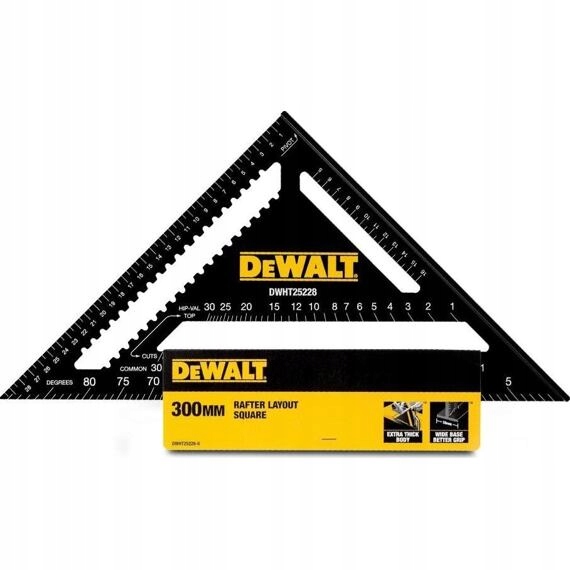 DeWalt DWHT25228-0 tesařský trojúhelník 300mm, Guaranteed Tough, silné Al t