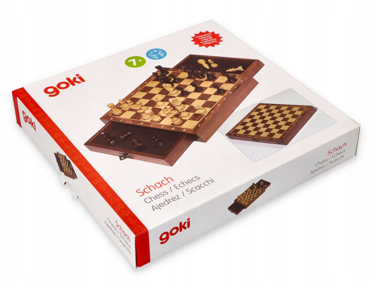 GOKI SZACHY DREWNIANE GRA LOGICZNA MAGNETYCZNE Stan opakowania oryginalne