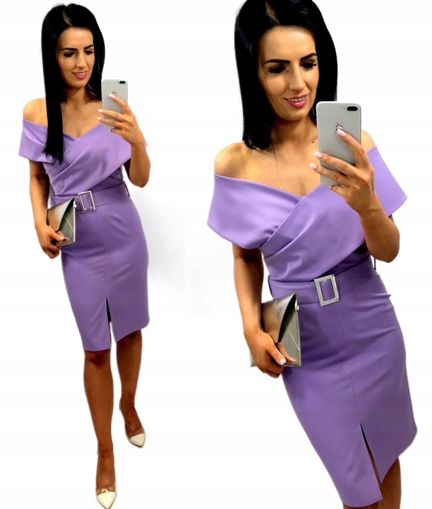 Dámské šaty na Svatební Hostina Tužková Elegantní Odhalená ramena Lila M