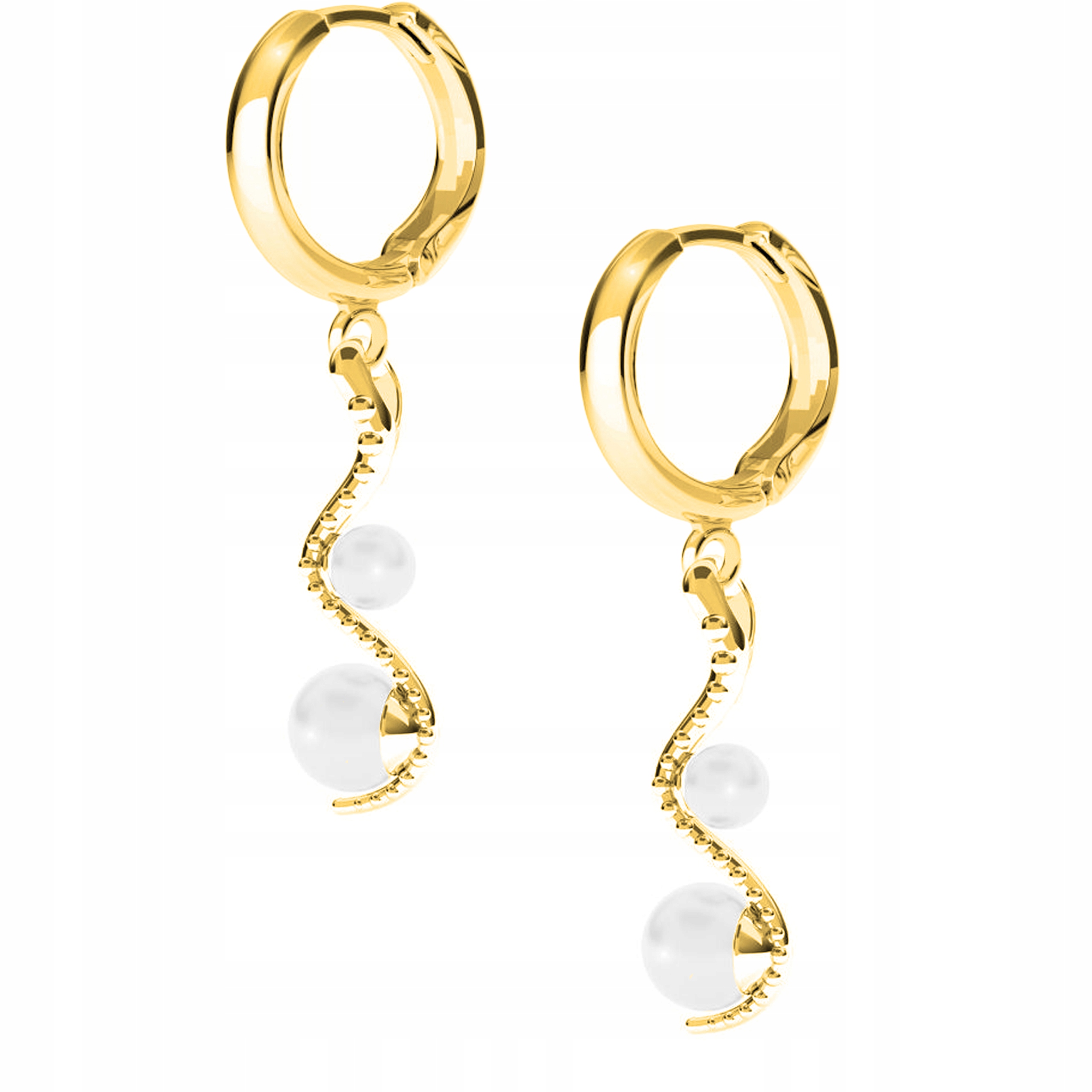 Náušnice zlaté Had s perlou Stříbro 925