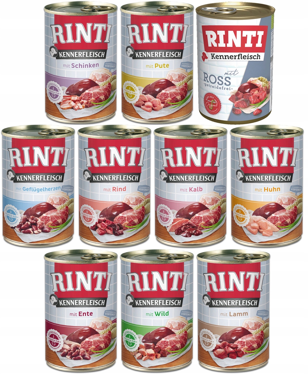 Rinti Kennerfleisch puszka Karma Dla Psa MIX Smaków 10 x 400g