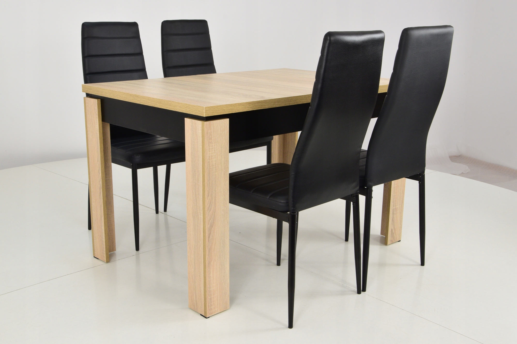 ZESTAW rozkładany stół 80x160 cm + 4 krzesła EKO Kolor korpusu stołu dąb sonoma