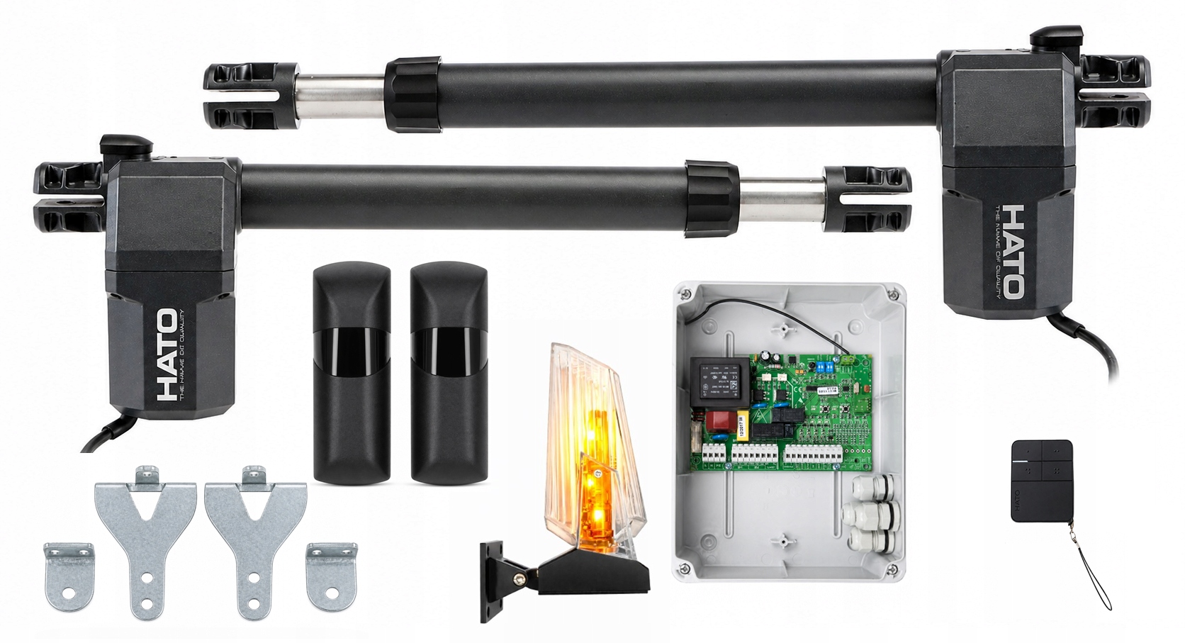 Pohon pre dvojkrídlovú bránu Hato Swing 400 1x diaľkové ovládanie, foto, Led lampa