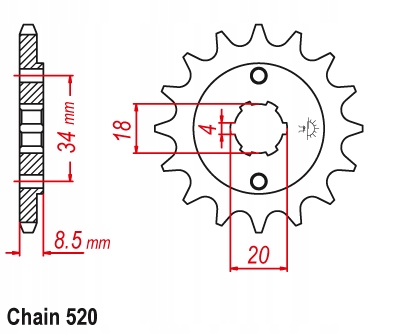 ZĘBATKA PRZÓD ZDAWCZA SMC BAROSSA 250 Numer katalogowy części 270