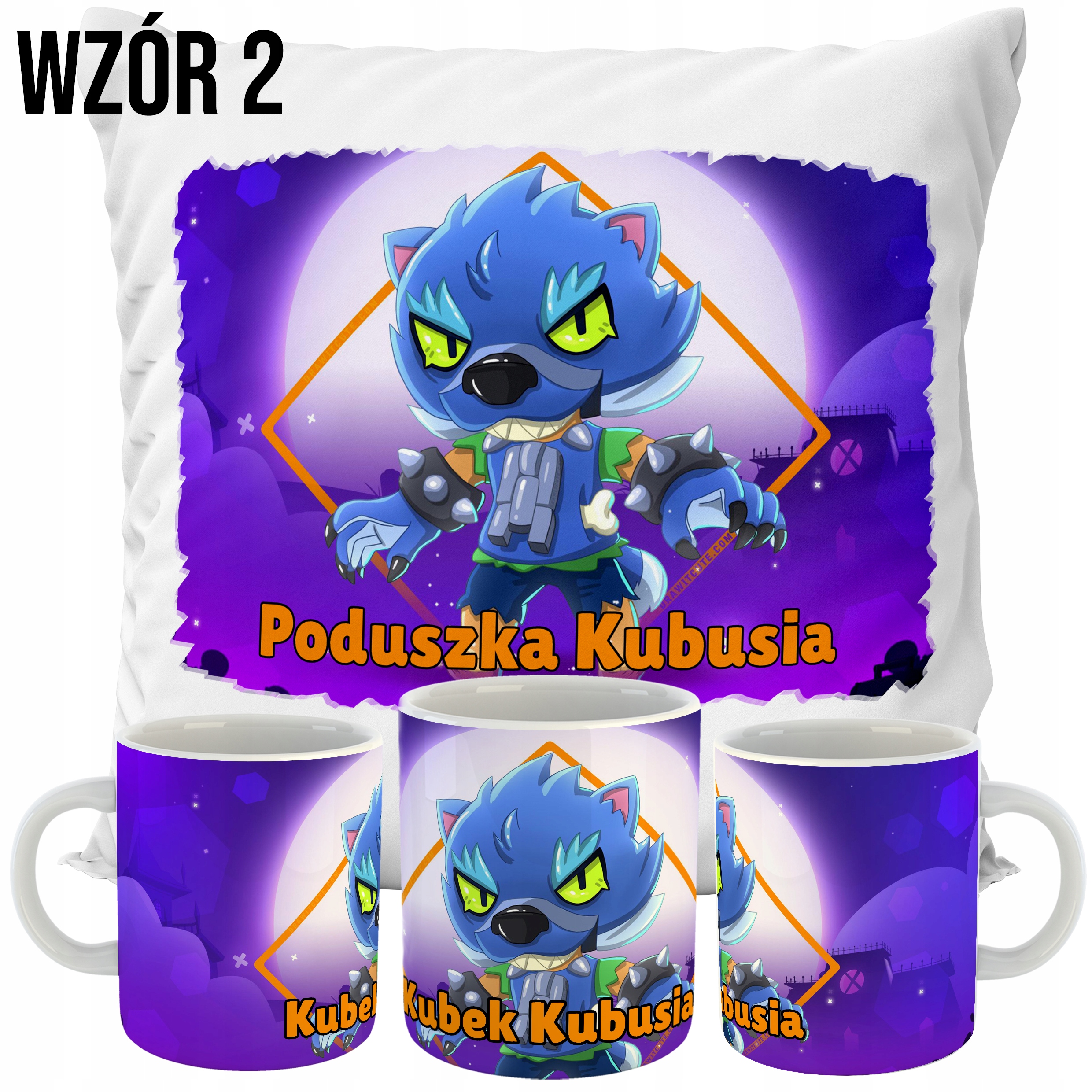 ZESTAW PODUSZKA +KUBEK BRAWL STAR S WZORY Szerokość produktu 40 cm