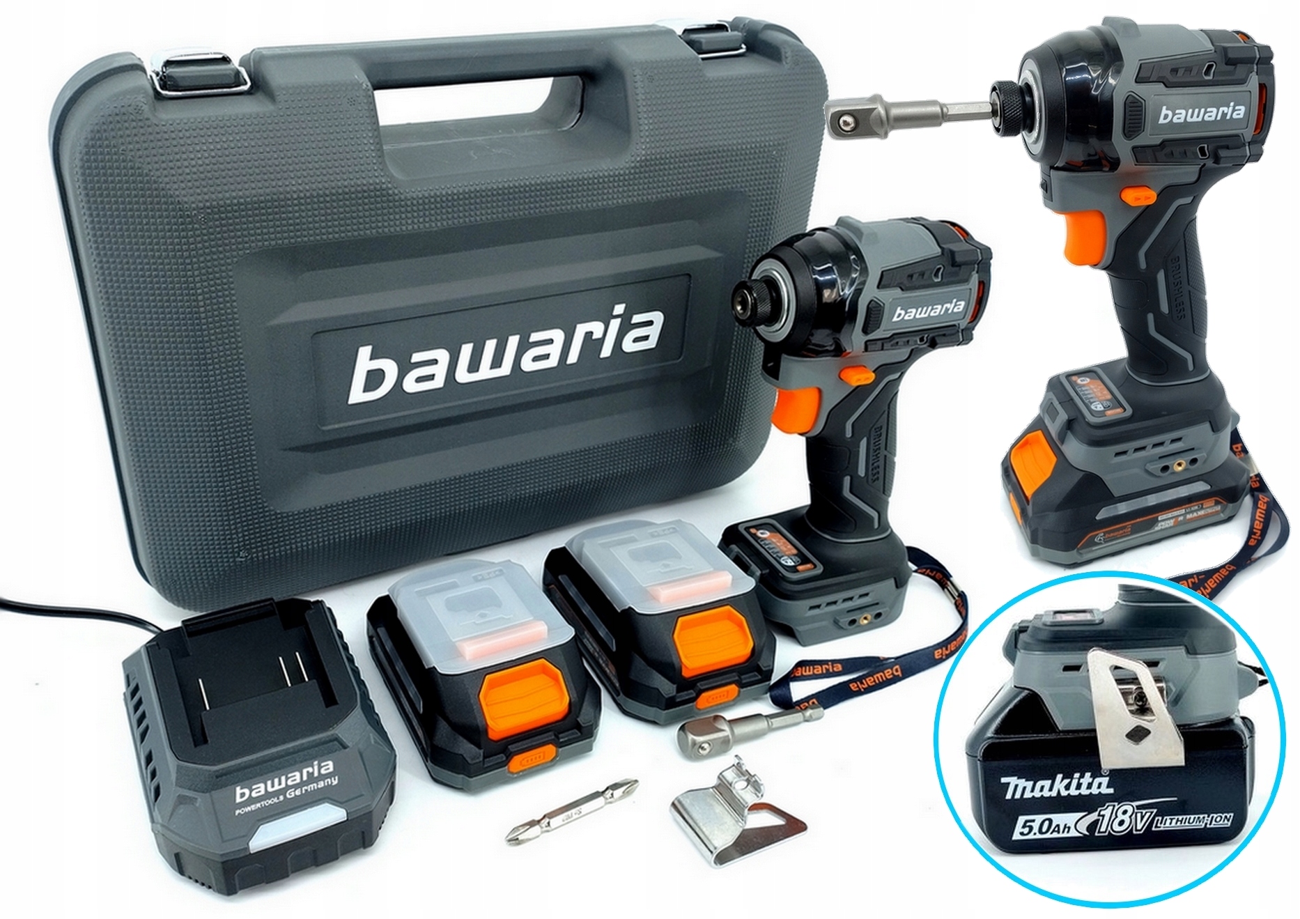 Bawaria BA-Z1020 Zakrętarka Akumulatorowa Klucz Udarowy 250NM 4 Biegi Led