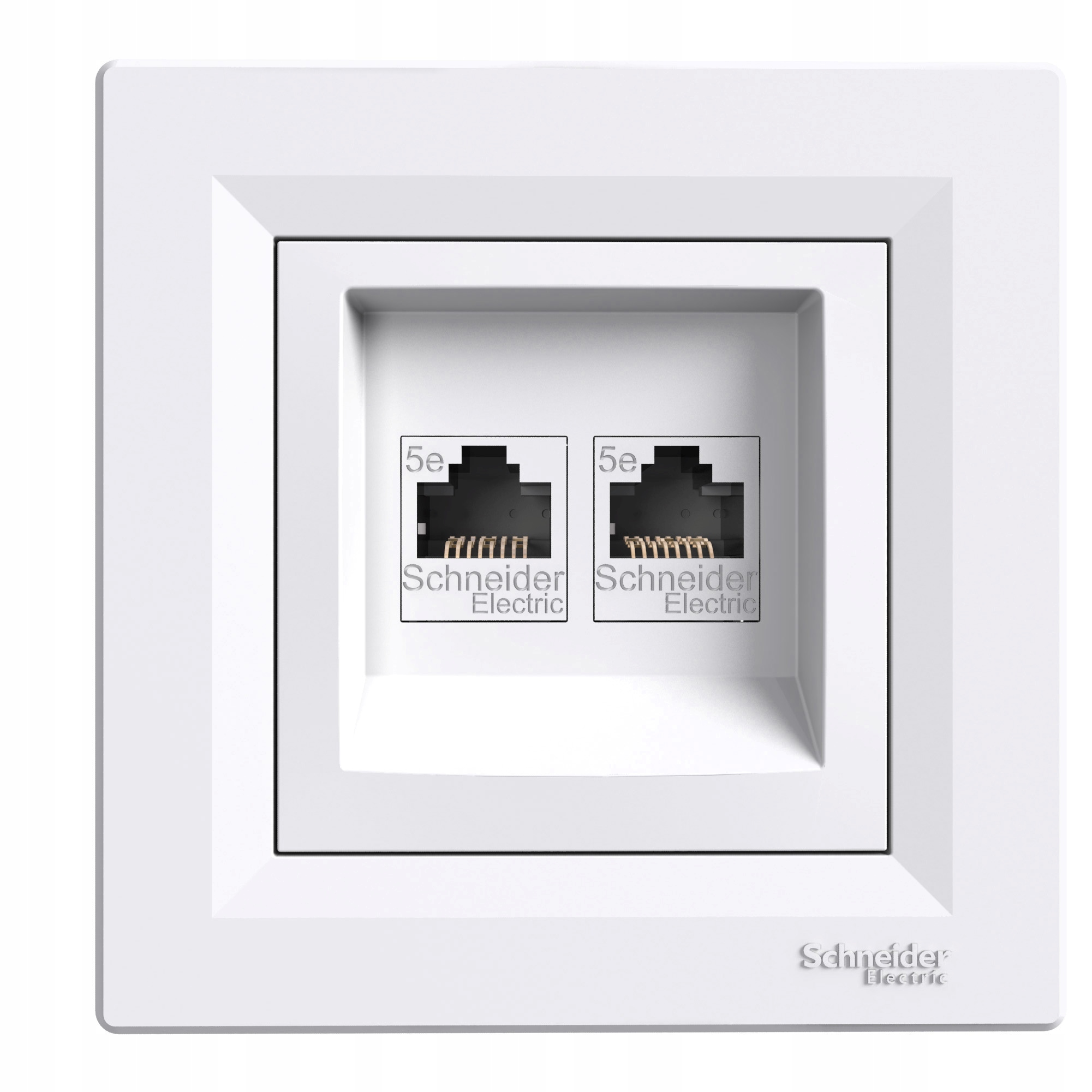 

Schneider Asfora Gniazdo 2x RJ45 kat.5e, Utp Biały