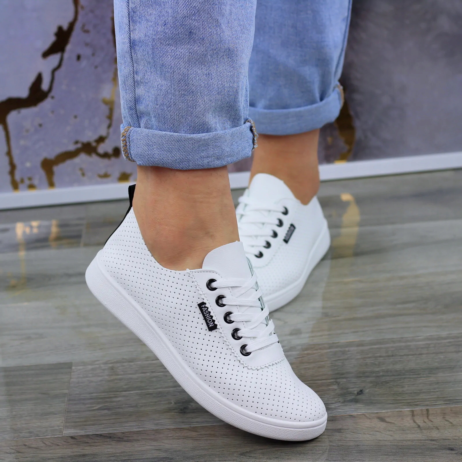 BIAŁE AŻUROWE TENISÓWKI TRAMPKI BUTY FASHION 41 Marka inna