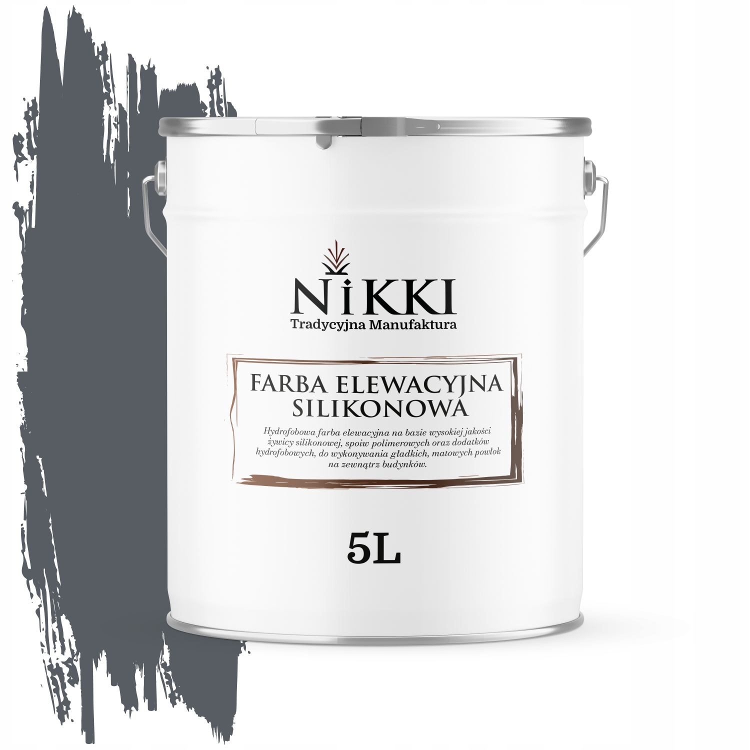 Fasádna farba na omietku 5L Vonkajšia šedá grafitová Farby