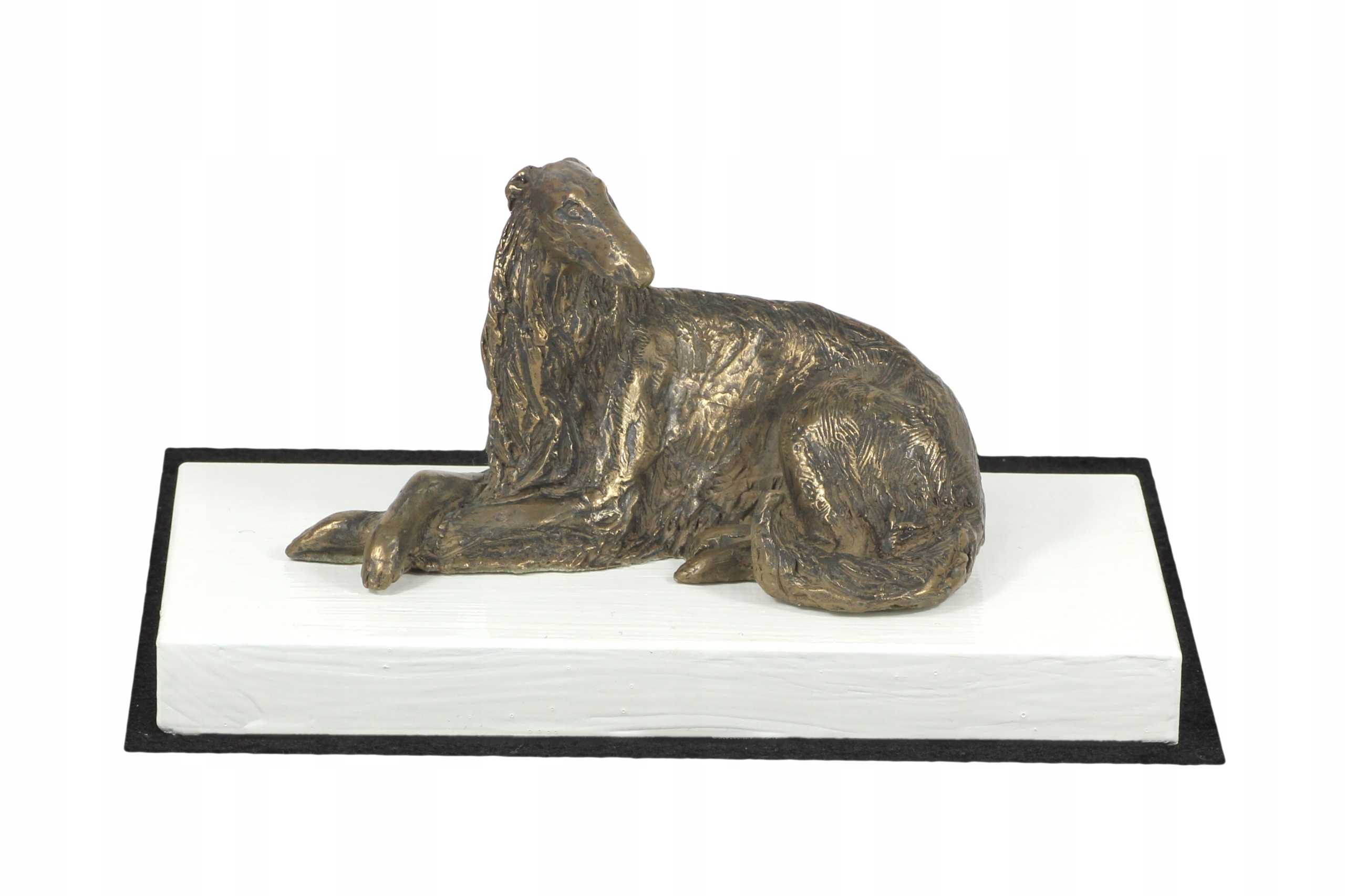 Chart rosyjski borzoj, Borzoi, Barzoi I statuetka psa, figurka na białej