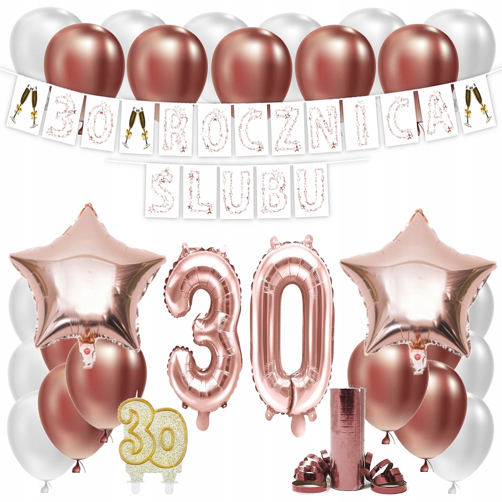 

Zestaw Balony 30 Rocznica Ślubu Rose Gold Girlanda