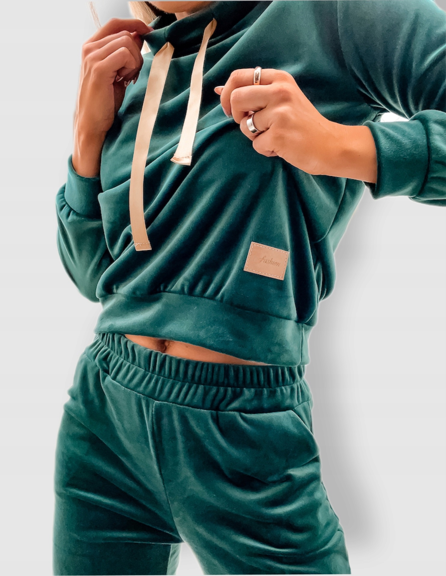 Teplákovka Velurový Premium Moon Lahvově Zelená Barva vel. M