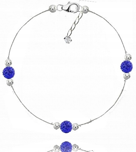 

Srebrna bransoletka Swarovski, shamballa nogę