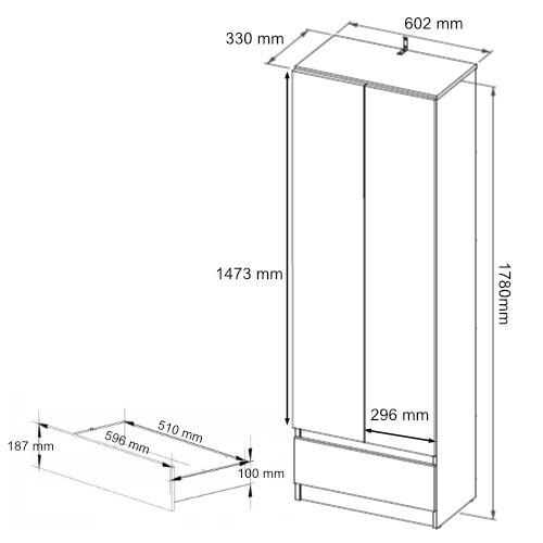 Szafa regał biurowy książki 60cm sonoma mix B-4 Wysokość mebla 180 cm