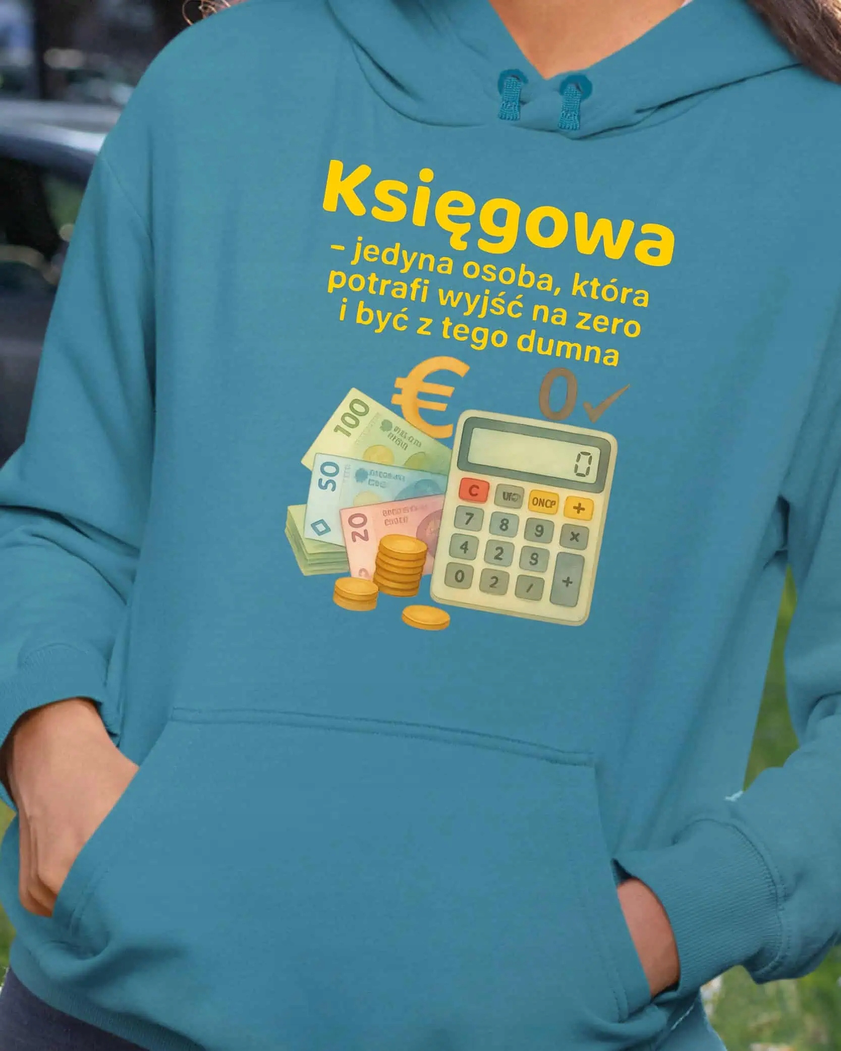 Dárek pro účetní Vtipná Mikina s kapucí Modrá M