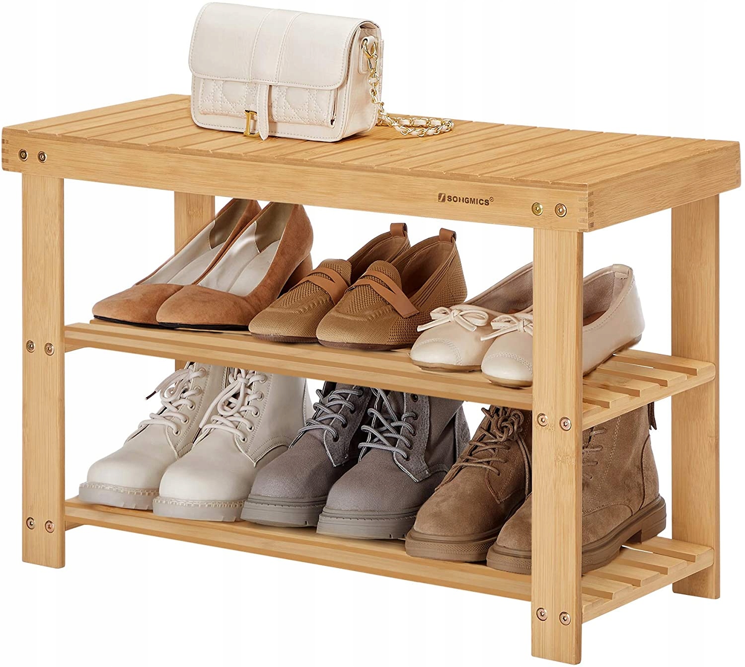 

Bambusowa Ławka Na Buty Do Przedpokoju 70 CM Boho