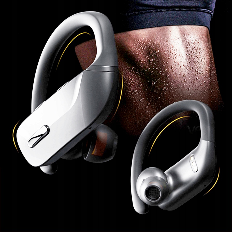 SŁUCHAWKI BEZPRZEWODOWE DOUSZNE SPORTOWE BLUETOOTH 5.3 + EDR POWERBANK LED Mikrofon tak