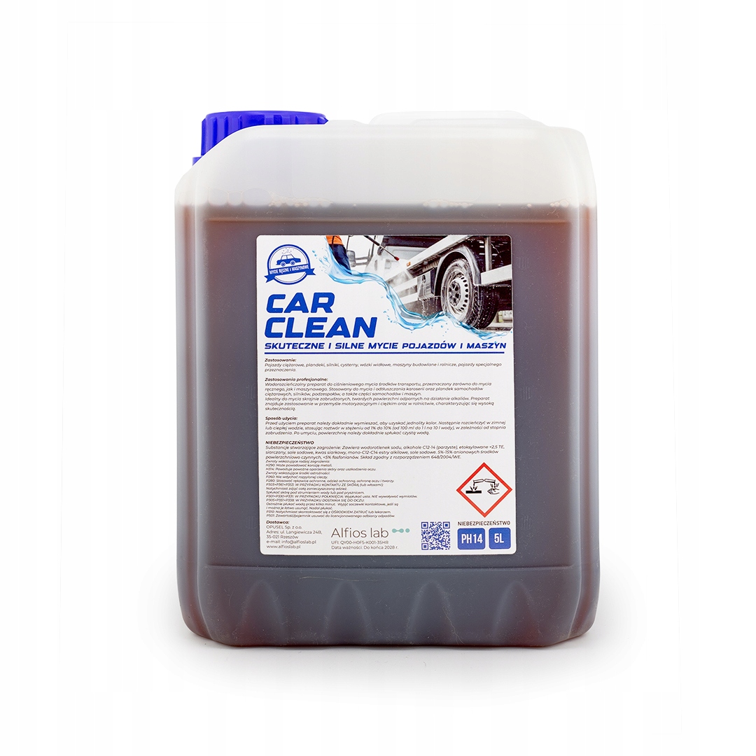 Alfios lab Car Clean 5L pro mytí strojů a automobilů Kamion Bus Odmašťovač pěna