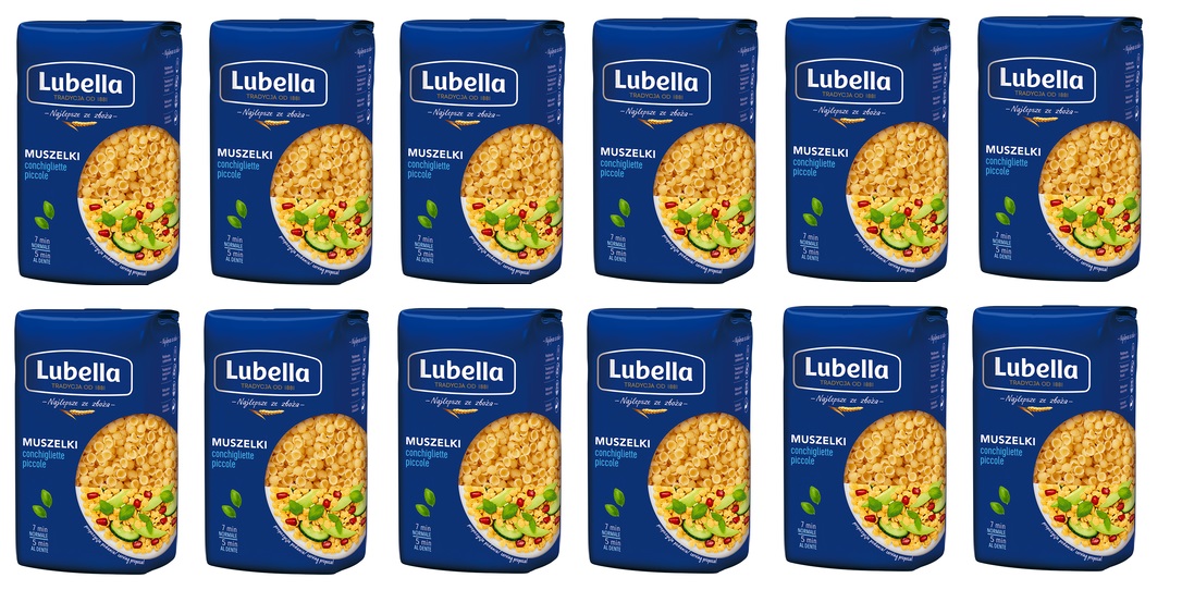 Levně 12 x 400 g Lubella Conchigliette Piccole Těstoviny Malé mušle Karton