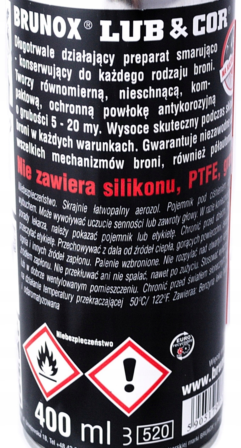 Smar Brunox LUB&COR 100 smarowanie broni olej EAN (GTIN) 5905179770011
