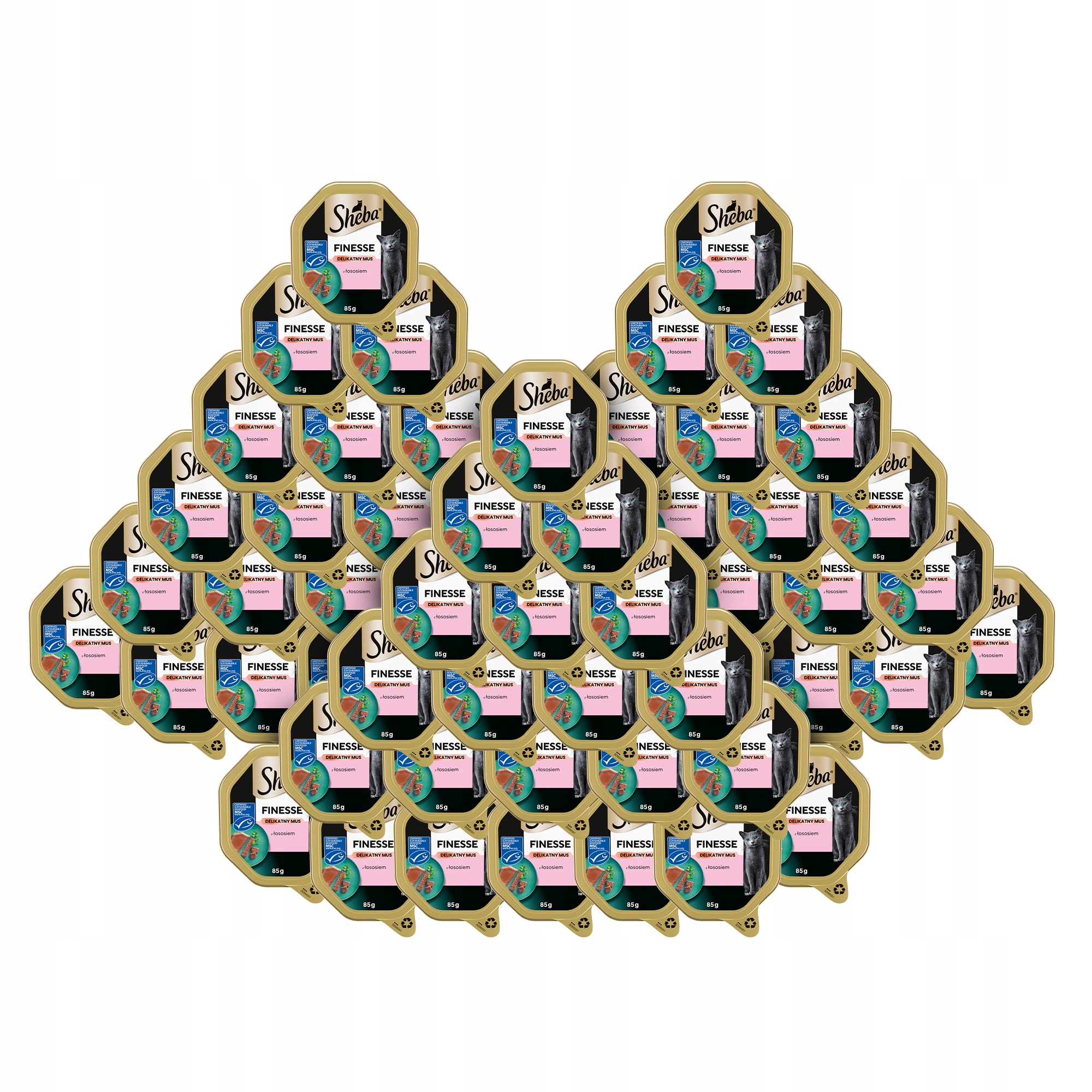 Sheba Finesse mokra karma dla kota z łososiem w musie tacka 66x85 g