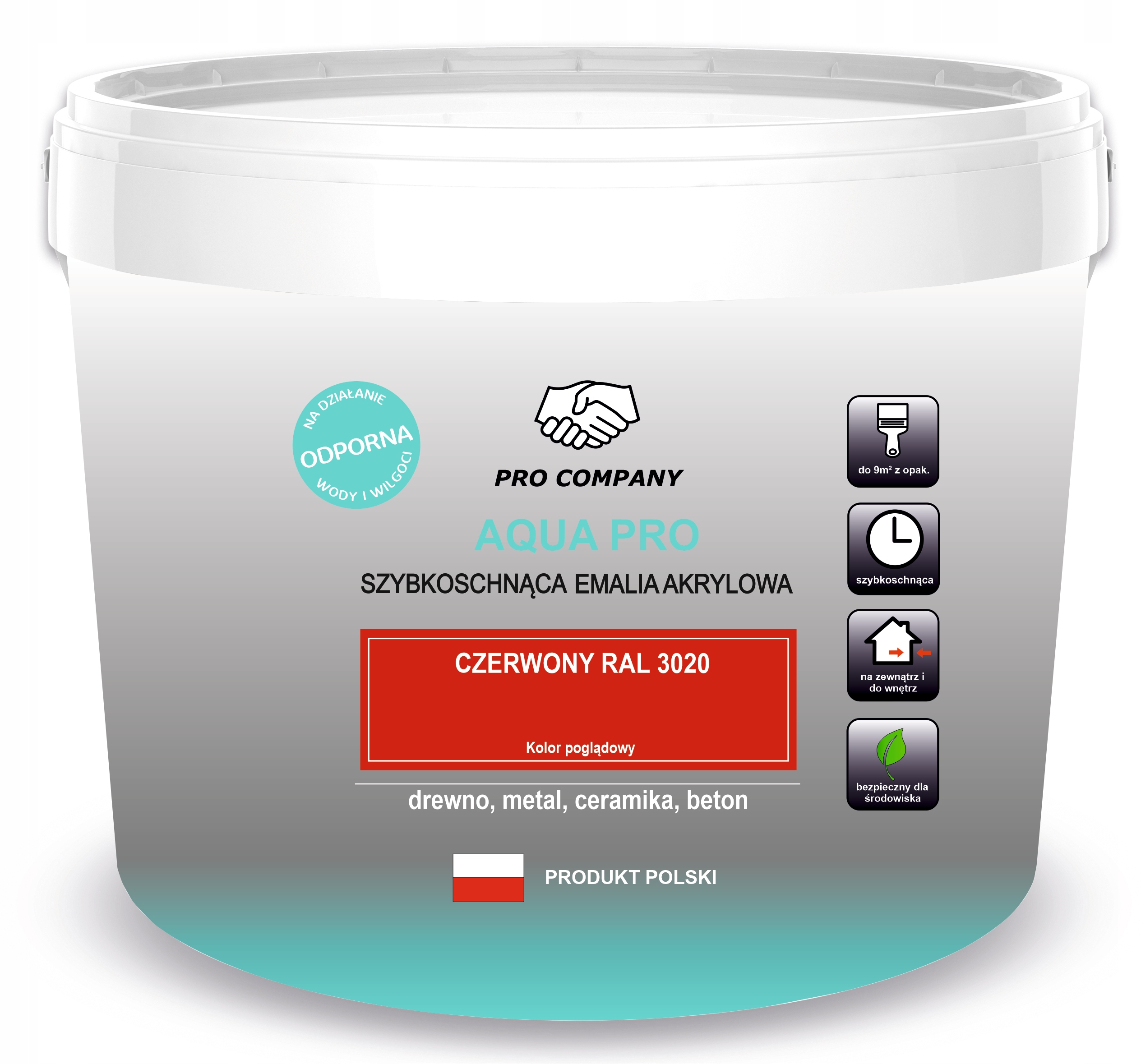 

Aqua Pro Emalia Szybkoschnąca 3L Czerwony 3020
