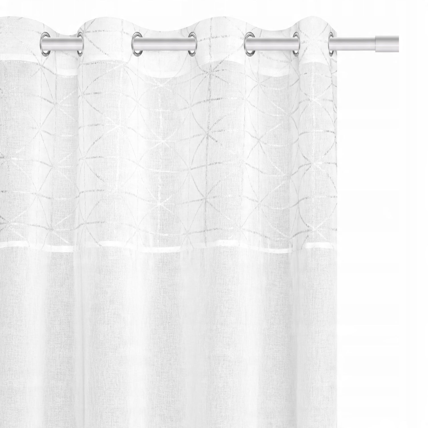 

Biała Firana Srebrny Nadruk 140X250 Glossy Przelo