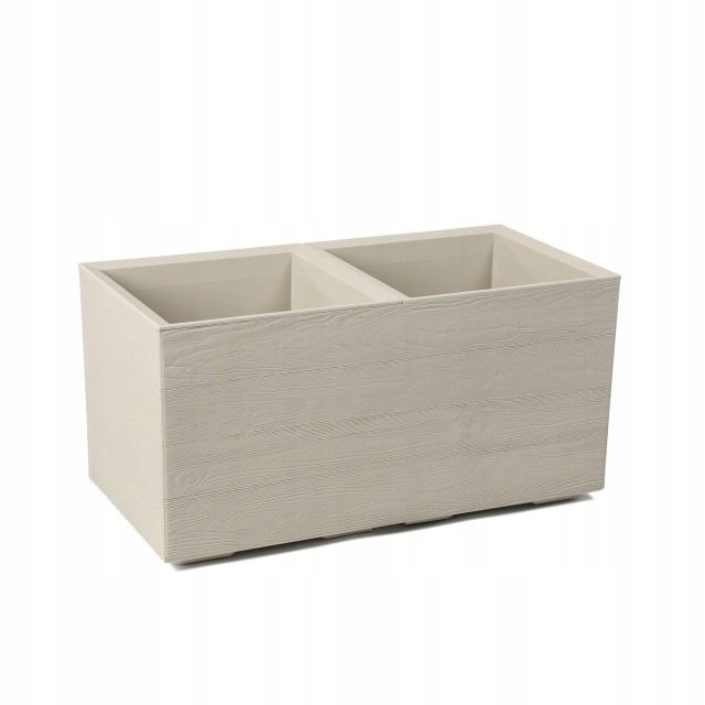 Kwietnik Karo deska Recycled podwójny 800x400x394 mm beżowy Lamela