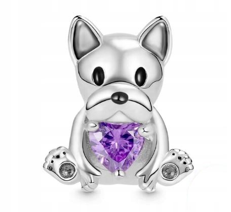 Charms pejsek pes dog srdce stříbro 925 SimplyMe Dárek