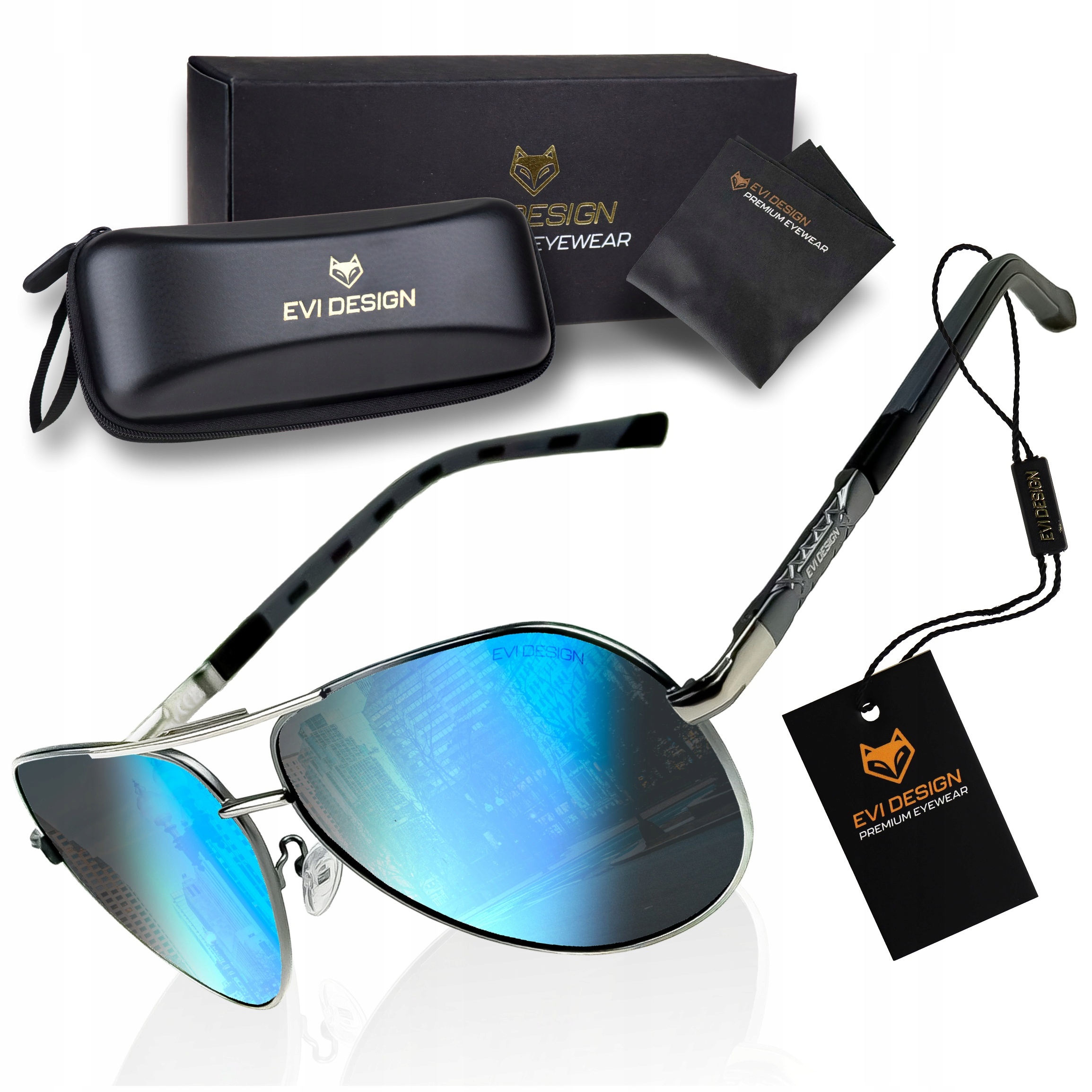Pánské sluneční brýle Aviator Polarizační Pilotky UV400 pouzdro