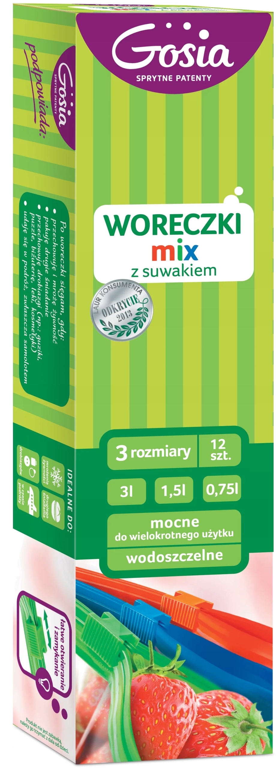 

Gosia Woreczki Z Suwakiem Strunowe MIX 12 Szt.