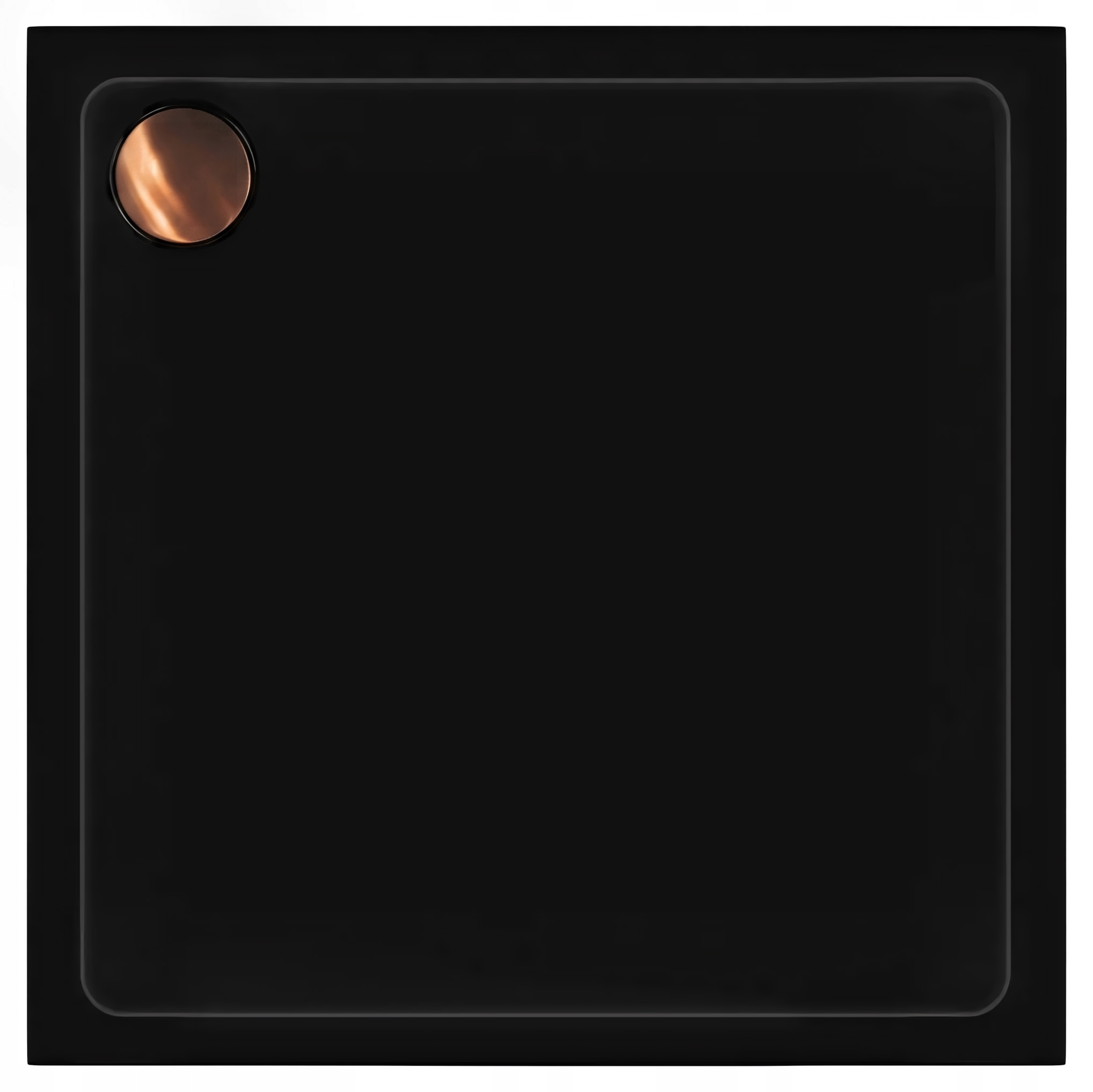 Sprchová Vanička 90x90x6 cm Černá Akrylová Rea Savoy Kryt Kartáčovaná Měď