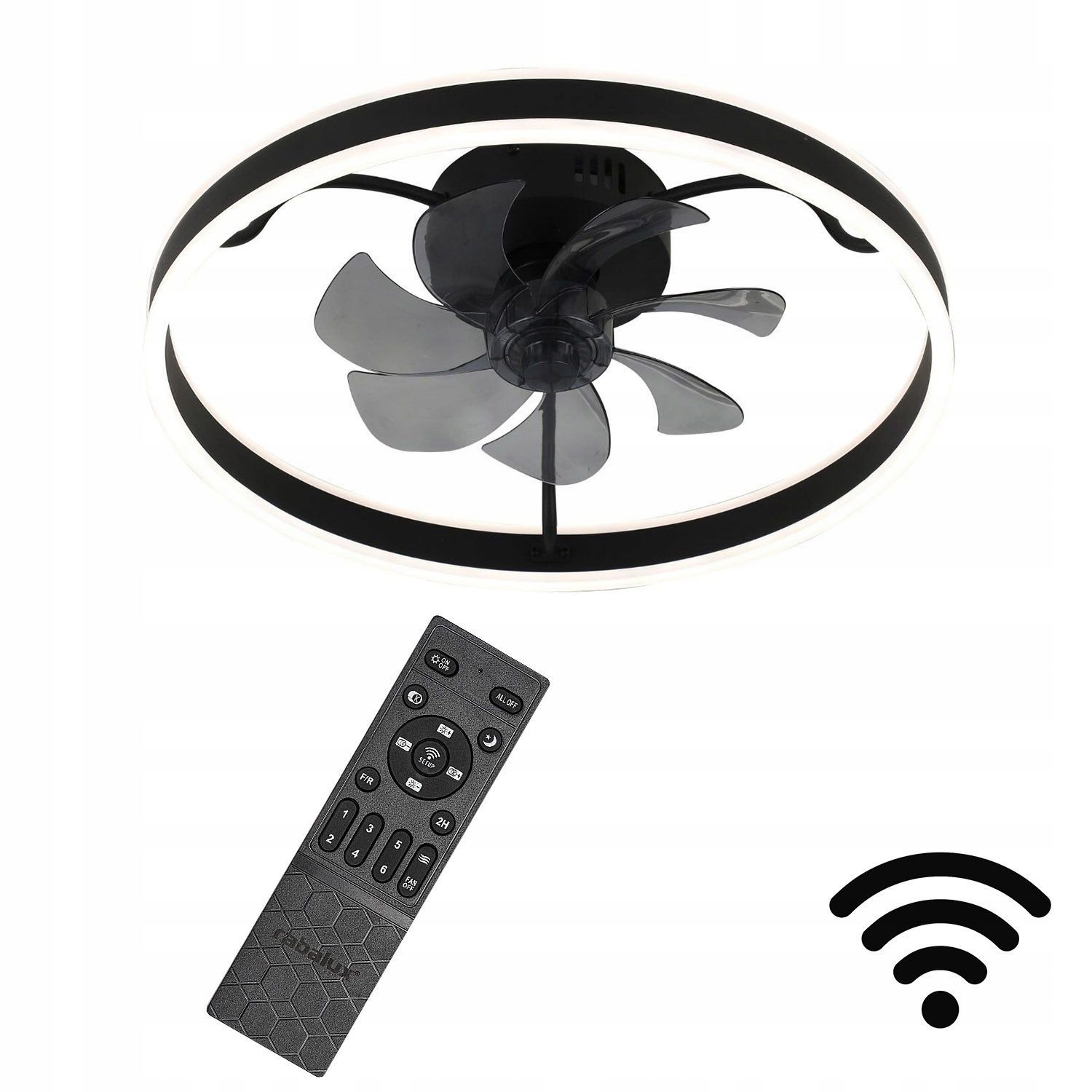Stropní svítidlo s ventilátorem Lampowentylator WiFi Led 40W dálkový ovladač Fanfy