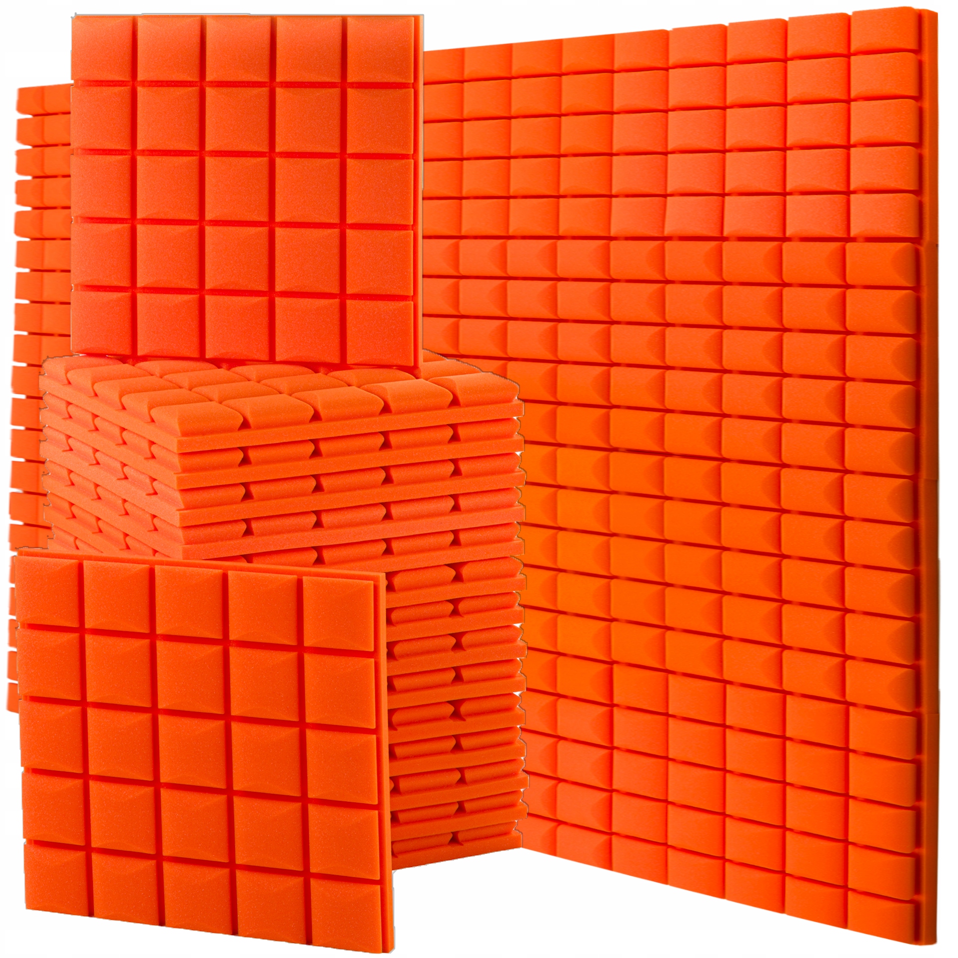 Zvukovoizolačná pena, akustická kocka, 16 kusov , 4 m2, štvorec stenový panel