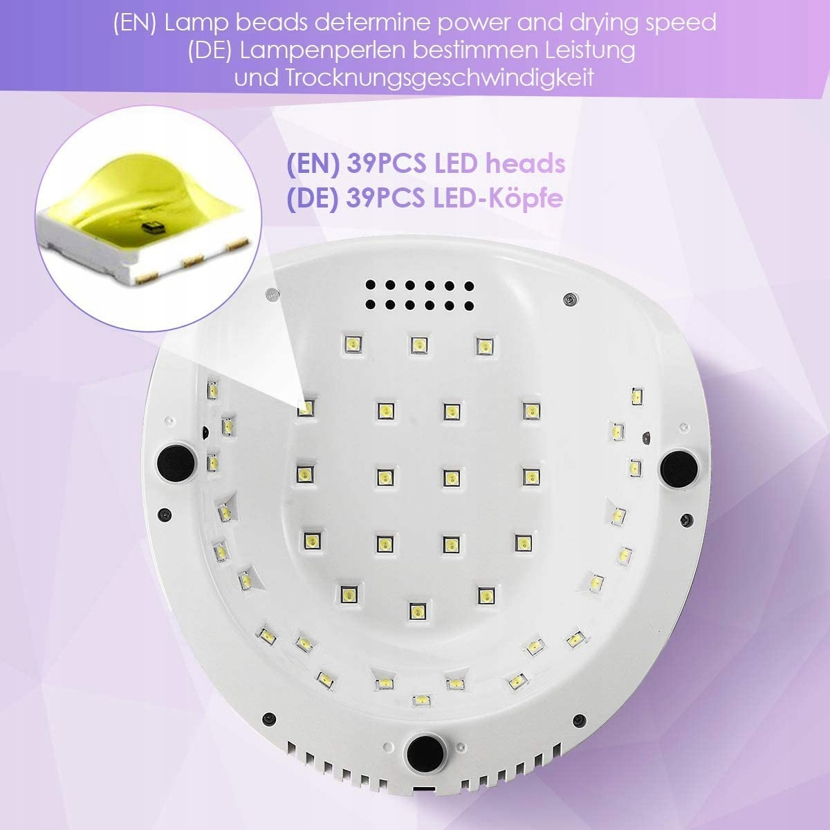 JANOLIA Lampa UV LED 86W Do Paznokci Profesjonalna Z Sensorem LCD I Timerem — miniatura 3