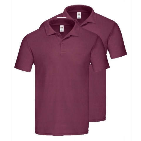 2x Pánské Polokošile Original Fruit of the Loom Burgundy 3XL