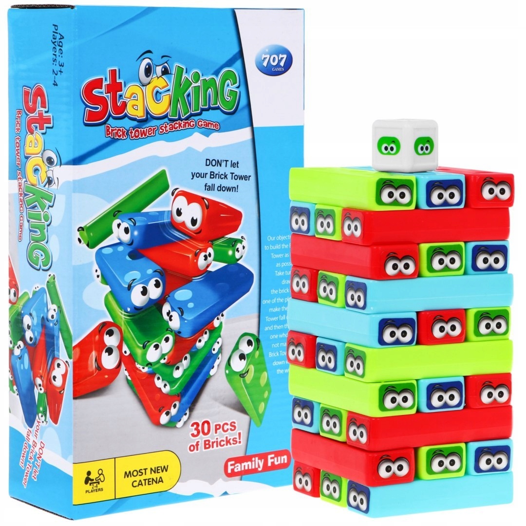 

Kolorowa Dżenga Junior Z Oczkami Wieża Stackers
