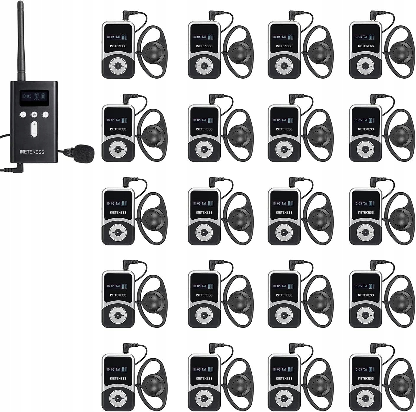 Retekess T130S Bezdrátový Tour Guide set, Audio průvodce, 100M