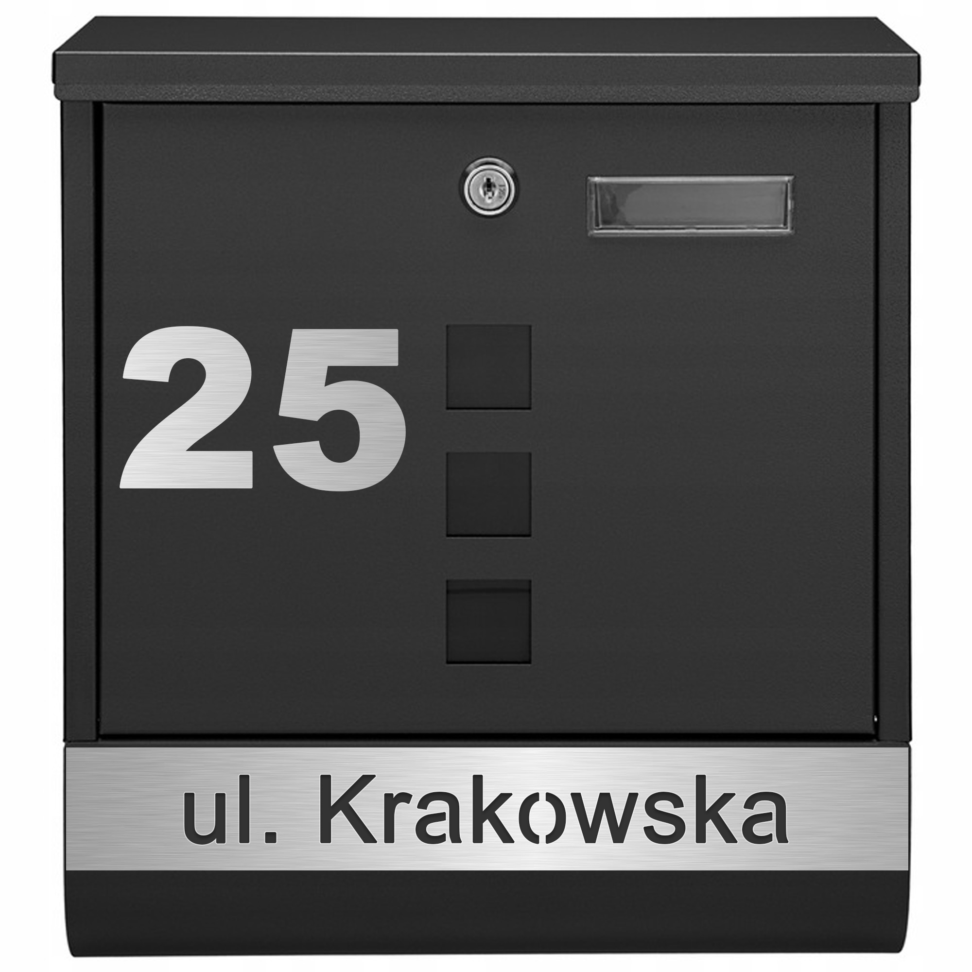 Černá Poštovní Schránka Na Dopisy Vzor 1, Stříbrný Laminát