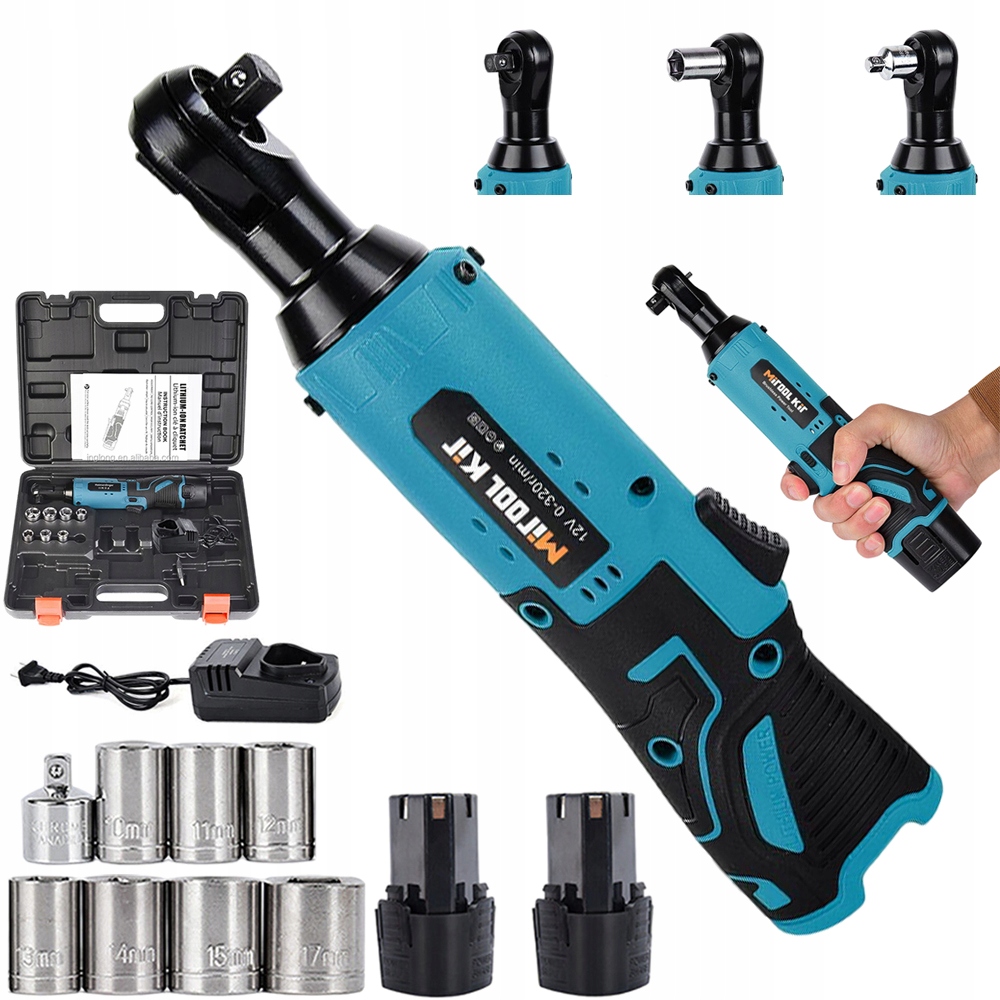 Akumulátorová Ráčna 12V 1500 Mah 60 Nm Nabíječka 7 Nástavců Sada