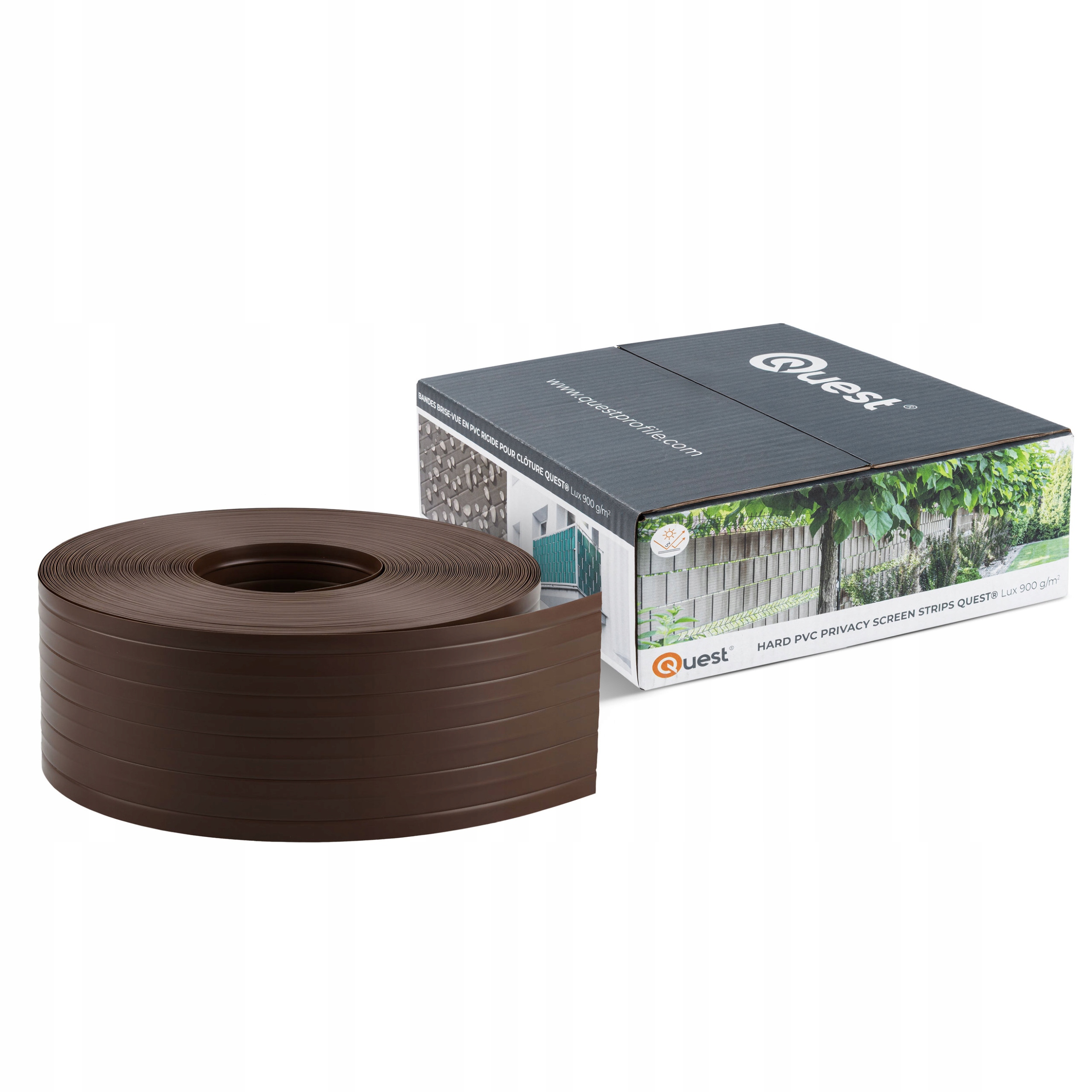 Mocna taśma ogrodzeniowa Pcv 10 cm, brąz Ral 8017, efekt lameli, 52 m